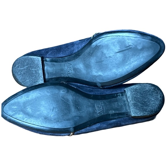 AGL Attilio Giusti Leombruni Blue Leather Suede Loafers Shoes Size 36.5 Preppy - Picture 8 of 10